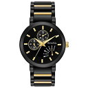 楽天angelica腕時計 ブローバ メンズ 98C124 Bulova Men's Modern Black Ion-Plated and Gold Tone Stainless Steel 6-Hand Multi-Function Quartz Watch Style: 98C124腕時計 ブローバ メンズ 98C124