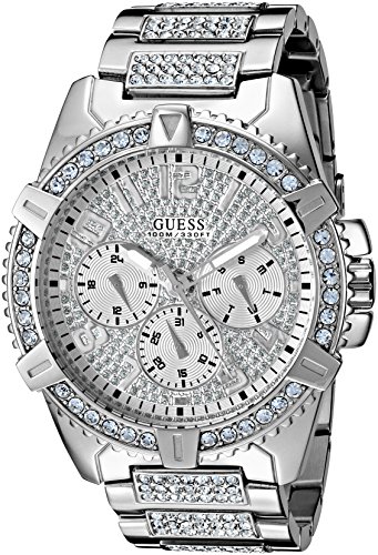 楽天angelica腕時計 ゲス GUESS メンズ U0799G1 GUESS Stainless Steel Crystal Embellished Bracelet Watch with Day, Date + 24 Hour Military/Int'l Time. Color: Silver-Tone （Model: U0799G1）腕時計 ゲス GUESS メンズ U0799G1