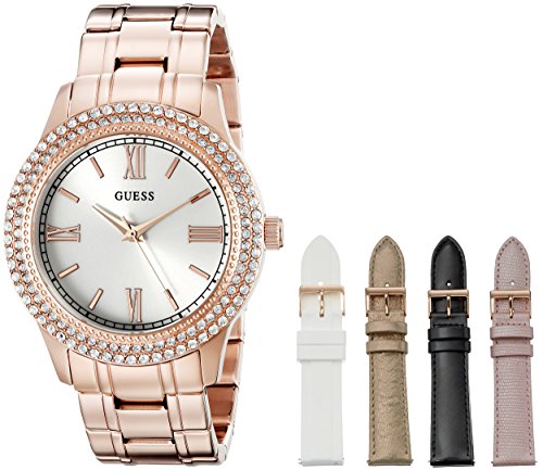 ゲス GUESS 腕時計 レディース U0713L3 GUESS Women's U0713L3 Luxurious Rose Gold-Tone Watch Set with Metal Bracelet and 4 Interchangeable Straps Inside a Bonus Jewelry Boxゲス GUESS 腕時計 レディース U0713L3