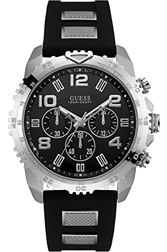 腕時計 ゲス GUESS メンズ W0599G3 GUESS STEEL W0599G3,Men's Chronograph,Stainless Steel case,Silicone Strap,Screw Crown,100m WR腕時計 ゲス GUESS メンズ W0599G3