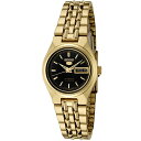 腕時計 セイコー レディース SYMA06K Seiko Women's SYMA06K Seiko 5 Automatic Black Dial Gold-Tone Stainless Steel Watch腕時計 セイコー レディース SYMA06K