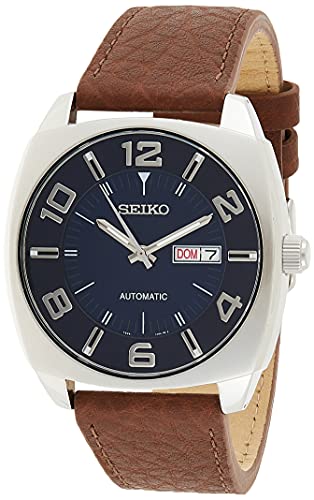 楽天angelica腕時計 セイコー メンズ SNKN37 SEIKO Brown Leather Automatic Watch - Recraft Series, Day/Date, 50m Water Resistant, Blue Dial, Luminous Hands腕時計 セイコー メンズ SNKN37