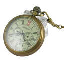 rv X`[pN steampunk fB[X v WA179 VIGOROSO Men's Vintage Full Copper Hand-Wind Mechanical Second&24hours Sub-dials Pocket Watch in Boxrv X`[pN steampunk fB[X v WA179