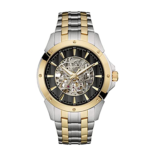 楽天angelica腕時計 ブローバ メンズ 98A146 Bulova Men's Classic Two-Tone Stainless Steel 3-Hand Automatic Watch, Skeleton Dial, 43mm Style: 98A146腕時計 ブローバ メンズ 98A146