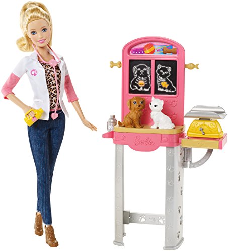 バービー Barbie ペット獣医プレイセット 白い子猫と甘い茶色の子犬 体重計と聴診器 CCP70