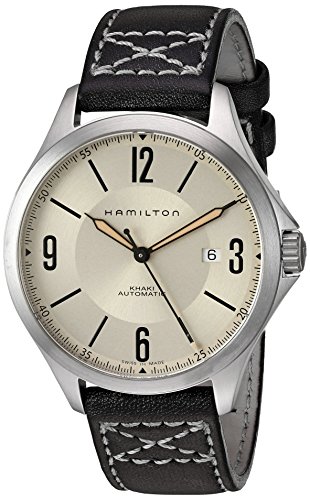 腕時計 ハミルトン メンズ H76665725 Hamilton Men's Automatic Khaki Aviation Ivory Dial Leather Strap Watch腕時計 ハミルトン メンズ H76665725