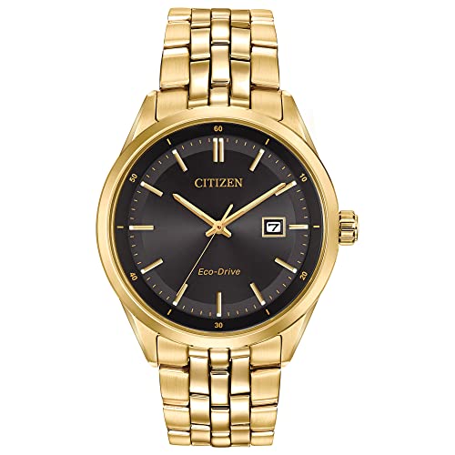 腕時計 シチズン 逆輸入 海外モデル 海外限定 BM7252-51E Citizen Men's Classic Addysen Eco-Drive Watch, 3-Hand Date, Sapphire Crystal, Gold Tone/Black Dial腕時計 シチズン 逆輸入 海外モデル 海外限定 BM7252-51E