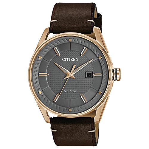 腕時計 シチズン 逆輸入 海外モデル 海外限定 BM6983-00H Citizen Men 039 s Eco-Drive Weekender Watch in Gold-tone Stainless Steel with Brow Leather Strap, Silver Dial (Model: BM6983-00H)腕時計 シチズン 逆輸入 海外モデル 海外限定 BM6983-00H