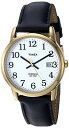 rv ^CbNX Y T2H291 Timex Men's Easy Reader 35mm Watch ? Gold-Tone Case White Dial with Black Leather Straprv ^CbNX Y T2H291