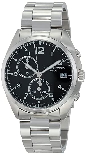 腕時計 ハミルトン メンズ H76512133 Hamilton Watch Khaki Aviation Pilot Pioneer Swiss Chronograph Quartz Watch 41mm Case, Black Dial, Silver Stainless Steel Bracelet (Model: H76512133)腕時計 ハミルトン メンズ H76512133