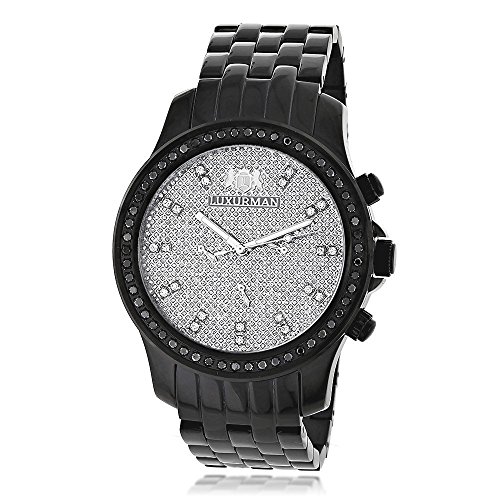 腕時計 ラックスマン メンズ 0640206973526 LUXURMAN Black Diamond Watch 2.25ct Mens腕時計 ラックスマン メンズ 0640206973526