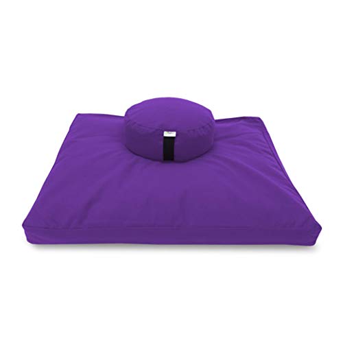 襬 եåȥͥ Bean Products Zafu and Zabuton Meditation Cushion Set - Made in The USA. Our Purple Cotton Round-Shaped Meditation Pillow is Filled for Comfort and Designed with a Zipper Cover for Easy Cleaning.襬 եåȥͥ