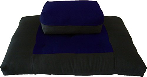 襬 եåȥͥ D&D Futon Furniture Zabuton Zafu Set, Yoga, Meditation Seat Cushions, Kneeling, Sitting, Supporting Exercise Pratice Zabuton & Zafu Cushions. (Navy)襬 եåȥͥ