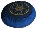 K tBbglX Boon Decor Meditation Cushion Zafu Lotus Enlightenment and Other Sacred Symbols (Dharma Wheel Blue)K tBbglX