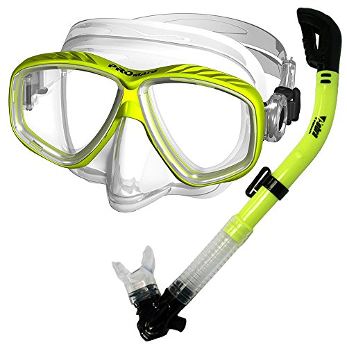 シュノーケリング マリンスポーツ SCS0030-nYellow Promate Snorkeling Scuba Dive Dry Snorkel Purge Mask Gear Set, Yellowシュノーケリング マリンスポーツ SCS0030-nYellow