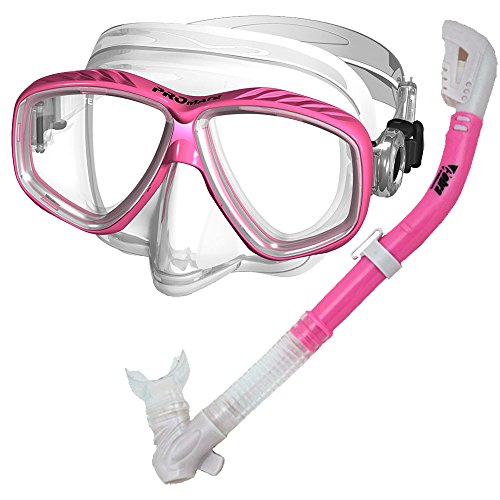 Ρ ޥ󥹥ݡ Promate Snorkeling Scuba Dive Dry Snorkel Purge Mask Gear Set, WhitePinkΡ ޥ󥹥ݡ