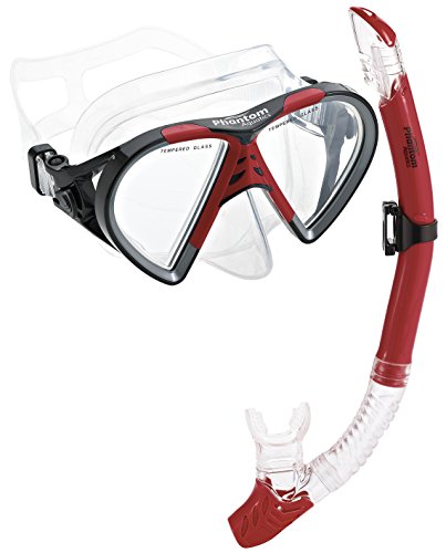 シュノーケリング マリンスポーツ PAQTEMSC-RD Phantom Aquatics Cancun Mask Snorkel Combo, Redシュノーケリング マリンスポーツ PAQTEMSC-RD