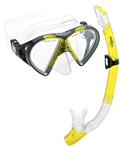 シュノーケリング マリンスポーツ PAQTEMSC-YL Phantom Aquatics Cancun Mask Snorkel Combo, Yellowシュノーケリング マリンスポーツ PAQTEMSC-YL