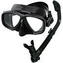 シュノーケリング マリンスポーツ SCS0066-All Black Promate Dive Mask Snorkel Set for Snorkeling,...