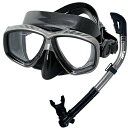 シュノーケリング マリンスポーツ Promate Snorkeling Scuba Dive DRY Snorkel Mask Gear Set, Bk/Tiシ...
