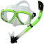 シュノーケリング マリンスポーツ PROMATE Snorkeling Scuba Dive Dry Snorkel Mask Gear Set, Greenシュノーケリング マリンスポーツ