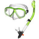 シュノーケリング マリンスポーツ 285890-Green, Snorkeling Purge Mask and Dry Snorkel Combo setシュ...
