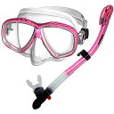 シュノーケリング マリンスポーツ 285890-Pink, Snorkeling Purge Mask and Dry Snorkel Combo setシュノ...