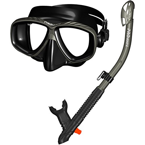 シュノーケリング マリンスポーツ 285890-Ti/Bk, Snorkeling Purge Mask and Dry Snorkel Combo Setシュノーケリング マリンスポーツ 1