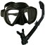 シュノーケリング マリンスポーツ 260680, AllBlack Snorkel Mask Combo Set for Snorkeling Swimming Scuba Divingシュノーケリング マリンスポーツ