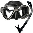 シュノーケリング マリンスポーツ PROMATE Snorkeling Scuba Dive Dry Snorkel Mask Deluxe Gear Set,...
