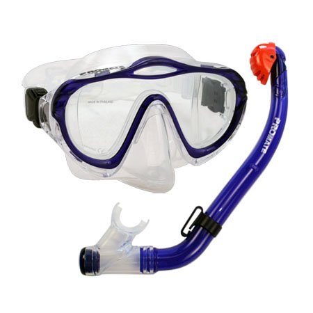 シュノーケリング マリンスポーツ Junior Snorkel Set Purge Mask Dry Snorkel Set for Kids, Blueシュノーケリング マリンスポーツ