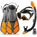 シュノーケリング マリンスポーツ Seavenger Diving Dry Top Snorkel Set with Trek Fin, Single Lens...