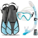 シュノーケリング マリンスポーツ FBA_SV-SET4 Seavenger Diving Dry Top Snorkel Set with Trek Fin,...