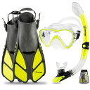 シュノーケリング マリンスポーツ Seavenger Diving Dry Top Snorkel Set with Trek Fin, Single Lens...