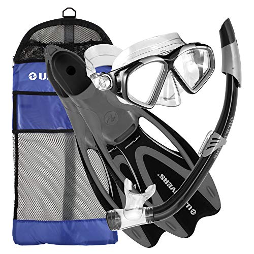 シュノーケリング マリンスポーツ 257015 U.S. Divers Cozumel Snorkeling Set - Adult Mask, Proflex Fins, Splash Guard Snorkel + Gear Bagシュノーケリング マリンスポーツ 257015