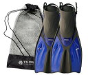 シュノーケリング マリンスポーツ Tilos Getaway Snorkeling Fins Open Heel Fins (Blue, ML/XL (9-13...