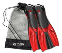 シュノーケリング マリンスポーツ Tilos Getaway Snorkeling Fins Open Heel Fins (Red, ML/XL (9-13)...