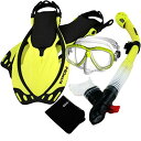 シュノーケリング マリンスポーツ 285890-Yel-MLXL, Snorkeling PURGE Mask Dry Snorkel Fins Mesh Ba...
