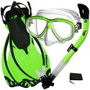 シュノーケリング マリンスポーツ Promate Snorkeling Scuba Dive Mask Fins Dry Snorkel Gear Set, G...