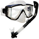 シュノーケリング マリンスポーツ Snorkeling Scuba Dive DRY Snorkel Side-View Purge Mask Diving G...