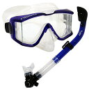 シュノーケリング マリンスポーツ Promate Snorkeling Scuba Dive Dry Snorkel Purge Edgeless Mask Gear Set, Trans. Blueシュノーケリング マリンスポーツ