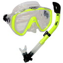 シュノーケリング マリンスポーツ Promate Snorkeling Scuba Dive Mask Dry Snorkel Gear Set, Yellow...