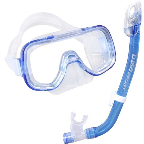 シュノーケリング マリンスポーツ UC-2022-CLB TUSA Sport Youth Mini-Kleio Mask and Dry Snorkel Combo, Clear Blueシュノーケリング マリンスポーツ UC-2022-CLB 2