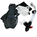 シュノーケリング マリンスポーツ Promate Snorkeling Mask Dry Snorkel Fins Mesh Gear Bag Set 7590, ClrwBk, MLXLシュノーケリング マリンスポーツ