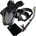 シュノーケリング マリンスポーツ Promate 7590-Ti/Bk-SM, Snorkeling Mask Dry Snorkel Fins Mesh Gear Bag Setシュノーケリング マリンスポーツ