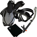 シュノーケリング マリンスポーツ Promate 7590-Ti/Bk-SM, Snorkeling Mask Dry Snorkel Fins Mesh Ge...