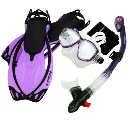 シュノーケリング マリンスポーツ Promate Snorkeling Mask Dry Snorkel Fins Mesh Gear Bag Set 7590, t.Pur, SMシュノーケリング マリンスポーツ