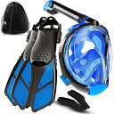 シュノーケリング マリンスポーツ COZIA DESIGN Snorkeling Gear for Adults with Fins - Full Face S...