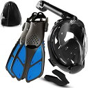 シュノーケリング マリンスポーツ COZIA DESIGN Snorkeling Gear for Adults with Fins - Full Face S...