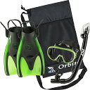 シュノーケリング マリンスポーツ IST Orbit Snorkeling Gear Set: Tempered Glass Mask, Dry Top Sno...
